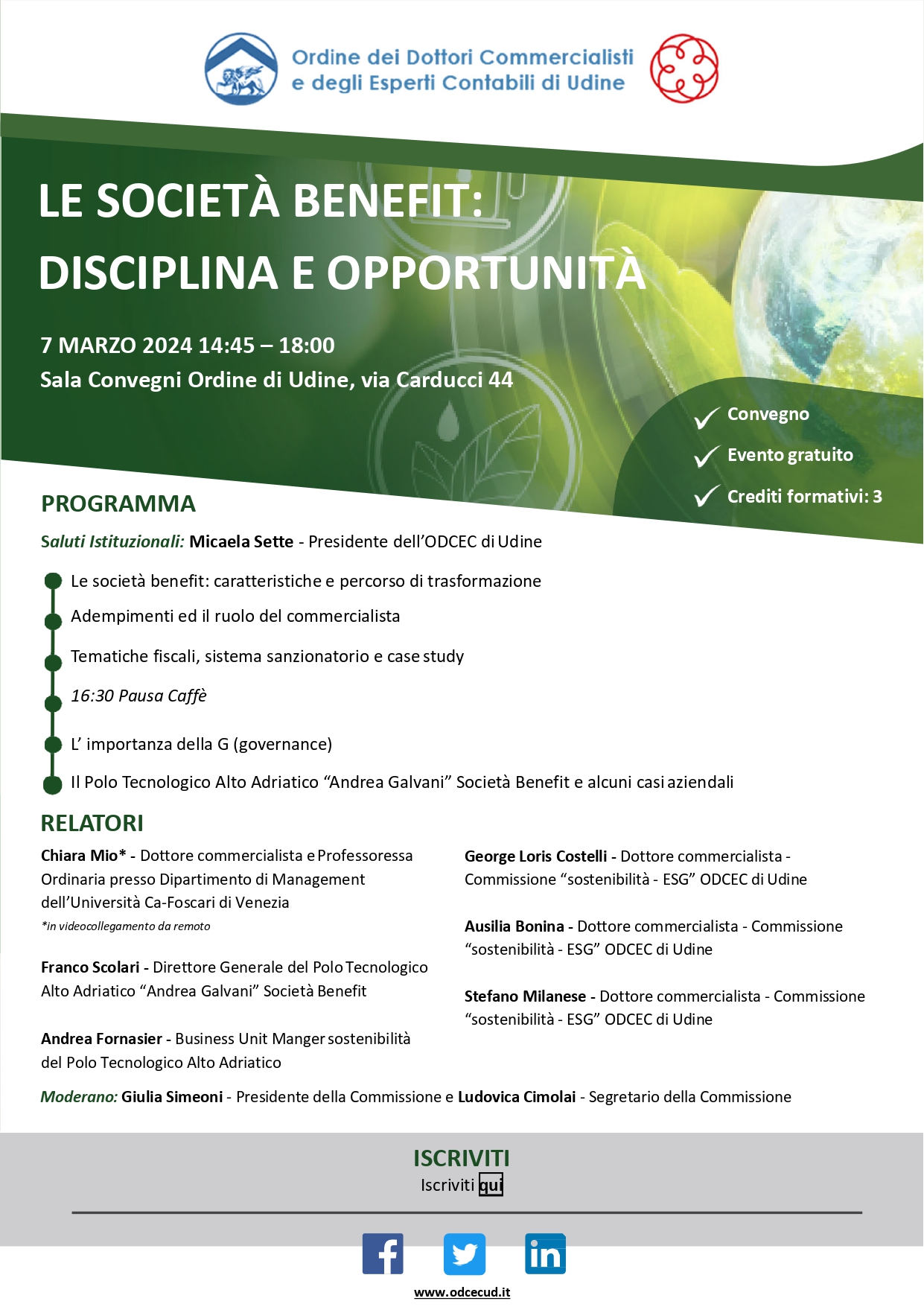 Società Benefit in crescita: dai Commercialisti di Udine un seminario sulle opportunità