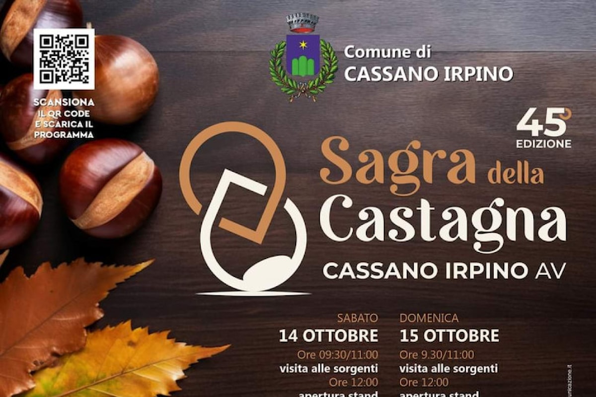 Autunno in Irpinia, a Cassano Irpino (Avellino) la storica Sagra della  Castagna alla 45esima edizione