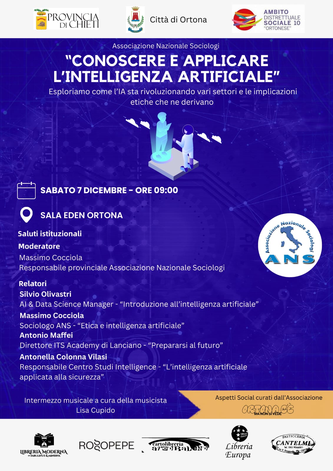 Conferenza sull'intelligenza artificiale ad Ortona il 7 dicembre 