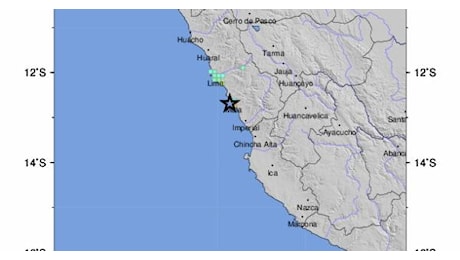 Terremoto di magnitudo 7.2 al largo del Perù