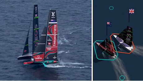 Ineos Britannia e Team New Zealand sfiorano la collisione in America's Cup: penalità agli inglesi