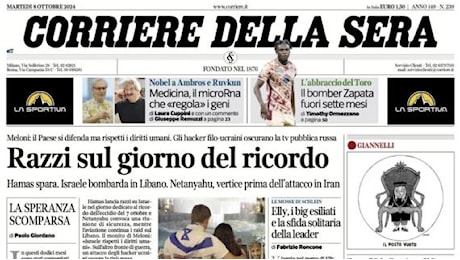 Il Corriere della Sera annuncia in apertura: Bomber Zapata fuori per sette mesi