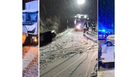 Neve e ghiaccio, diversi automobilisti sprovvisti dell'attrezzatura invernale (FOTO): ore di lavoro per i vigili del fuoco