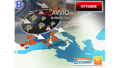 Meteo Ottobre, la tendenza previsionale fino a fine mese; i dettagli