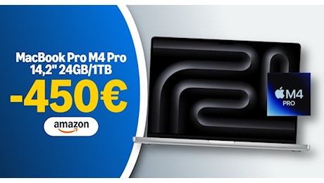 MacBook Pro M4 Pro 14,2'': sconto di 450€ e nuovo minimo storico