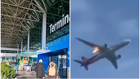 Il motore dell’aereo va a fuoco poco dopo il decollo: paura a Fiumicino