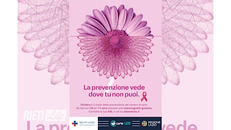 Ottobre rosa, Rocca: Regione in prima linea per la prevenzione