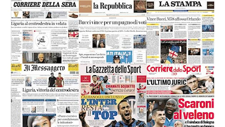 Le prime pagine dei quotidiani di oggi 29 ottobre: la rassegna stampa