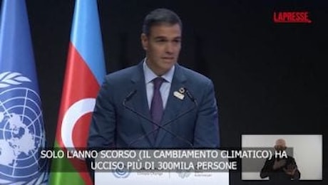 Cop29, Sanchez a Baku: Catastrofe Valencia non è evento isolato, dobbiamo agire