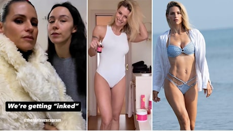 Michelle Hunziker e Aurora Ramazzotti si sono fatte un tatuaggio in tedesco