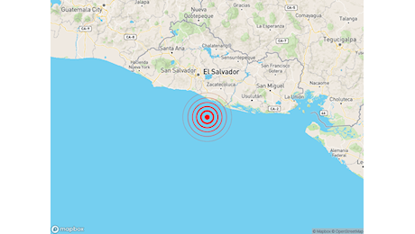 Scossa di TERREMOTO Magnitudo 6.2 a El Salvador, dati in tempo reale