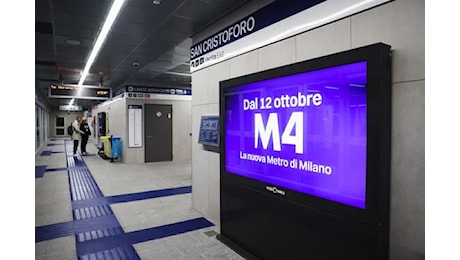 Milano apre M4, nuova linea metro di 15 km collega asse Est-Ovest