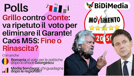 DIRETTA BIDIMEDIA – POLLS – Grillo contro Conte, sarà la fine o la rinascita del M5S?