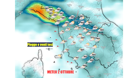 COME SARA' IL TEMPO NELLE PROSSIME 36 ORE: PIOGGE PIU' PRESENTI E NON SOLO - meteo Toscana