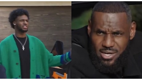 Nba, lo scherzo di LeBron James al figlio Bronny suo nuovo compagno nei Los Angeles Lakers