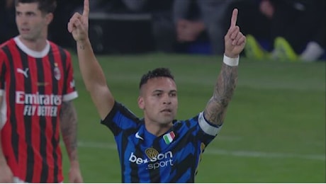 Lautaro Martinez la sblocca nel recupero del primo tempo: 1-0 Inter - Supercoppa Italiana 2025 Video