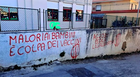 Agrigento, Malori improvvisi dei bambini è colpa dei vaccini Covid, le proteste del collettivo VV scritte sui muri scolastici