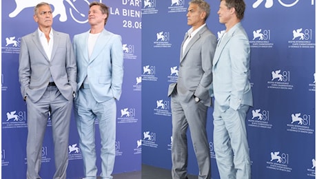 Festa del Cinema di Venezia, look della quinta serata: Clooney e Pitt in ceruleo