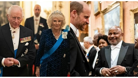 Re Carlo, il ricevimento a Buckingham Palace con 900 invitati (ma Kate non si presenta). Camilla sfoggia la tiara di Elisabetta, Carlo con i pantaloncini corti