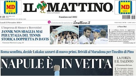 La zampata di Lukaku stende la Roma, l'apertura de Il Mattino : Napule è in vetta