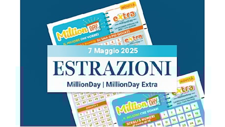 MillionDay e MillionDay extra: le estrazioni delle 13 e delle 20.30 del 07 maggio 2025