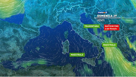 Meteo 29 settembre: brusco calo termico e raffiche a 70 all'ora. Le previsioni nei dettagli