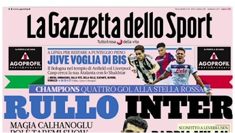 L'apertura de La Gazzetta dello Sport : Rullo Inter