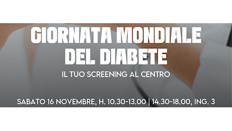 Giornata Mondiale del Diabete: screening gratuiti al Centro Commerciale Milanofiori di Assago con gli specialisti Humanitas Medical Care