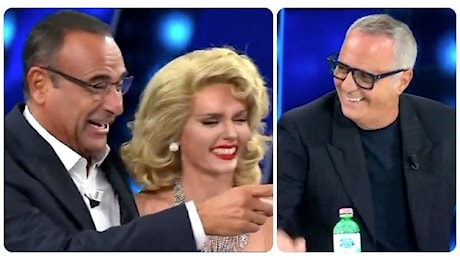 Tale e Quale Show, Carlo Conti ha una crisi di risate dopo la battuta di Panariello su Madonna e Paolo Brosio