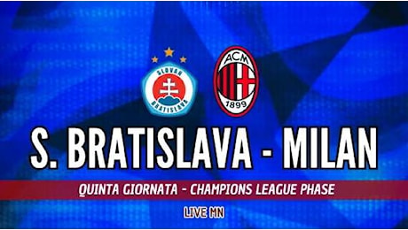 S.Bratislava-Milan (0-1): Pulisic porta avanti i rossoneri...