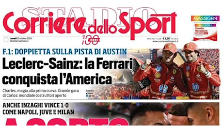 Corriere dello Sport in apertura sulla vittoria dell'Inter: A corto muso