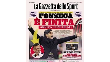 Gazzetta sul ribaltone al Milan: Fonseca, è finita. Arriva Conceicao