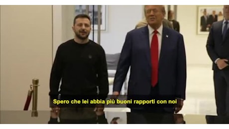 IL VIDEO. La risposta di Zelensky a Trump che dice Ottimo rapporto con Putin