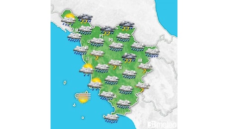 Meteo Toscana. Piogge e temporali fino a venerdì, poi breve tregua. Ma nel weekend di Pasqua nuova instabilità in arrivo