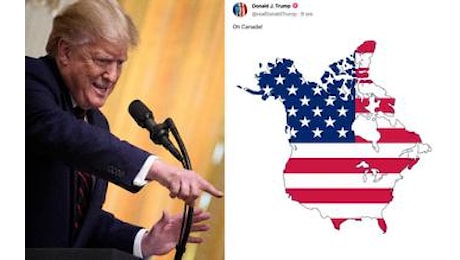 ‘Oh Canada!’, Trump rilancia e pubblica mappa con Paese sotto bandiera Usa