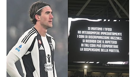 Vlahovic, cori razzisti in Juventus Fiorentina: partita sospesa per due minuti