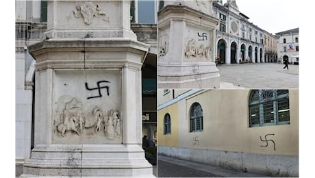 Brescia, svastiche in centro dove esplose la bomba in Piazza Loggia