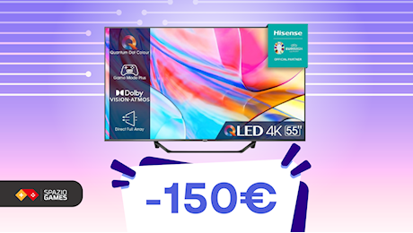 Prestazioni gaming in 4K: la smart TV Hisense A7 rivoluziona le tue sessioni di gioco! (-150€)