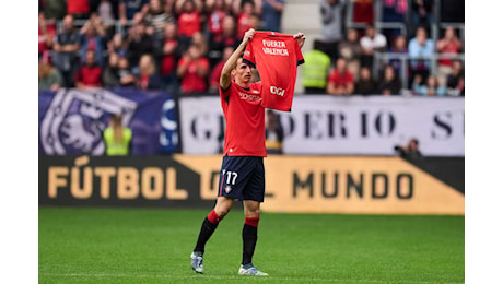 Liga: Budimir dedica il gol a Valencia nel successo dell'Osasuna, spettacolo tra Girona e Leganés