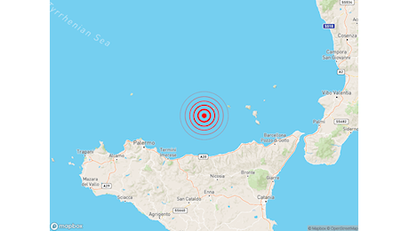 Scossa di TERREMOTO Magnitudo 2.6 alle Isole Eolie (Messina), dati in tempo reale