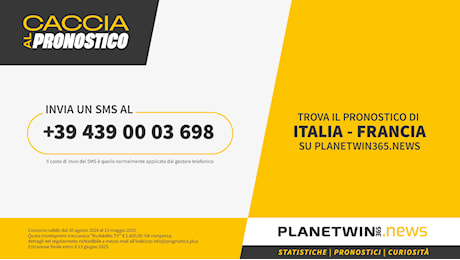 Trova il pronostico di Italia-Francia e vinci, invia un sms al numero + 39 439 00 03 698