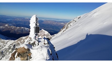 Caldo anche in vetta: sul Monte Bianco temperatura sopra lo zero per 33 ore