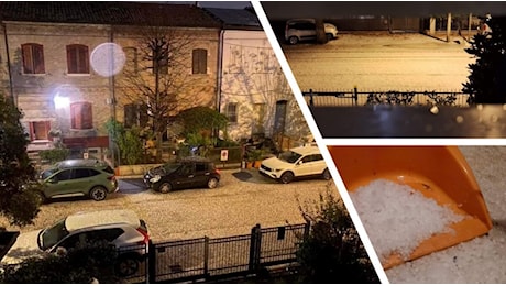 Rovesci e graupel nella notte sulla costa riminese | FOTO