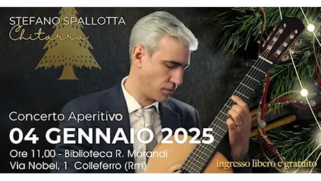 Colleferro. Sabato 4 Gennaio alle ore 11 in Biblioteca Comunale Concerto di Chitarra del M° Stefano Spallotta “Dal Barocco al Primo Novecento”