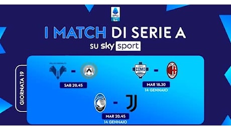 Il calendario di Serie A, le partite e gli orari della 19^ giornata