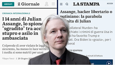 La liberazione di Assange nei miserabili editoriali dei media italiani