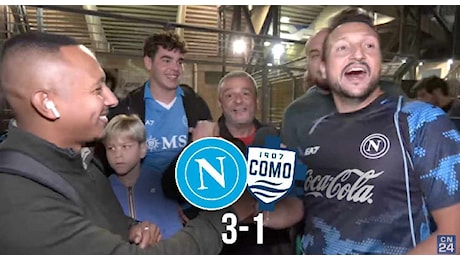 Napoli-Como 3-1, guardate la reazione dei tifosi napoletani allo stadio | VIDEO