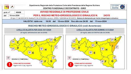 Previsioni di maltempo in arrivo nel Messinese: scatta l’allerta arancione, scuole chiuse in alcuni centri della ionica