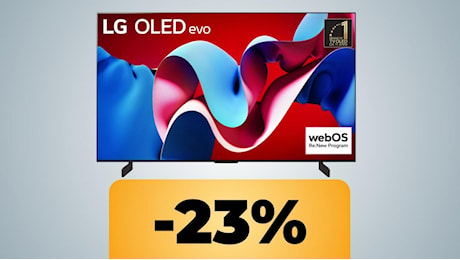 TV LG OLED evo Serie C4 4K e 144Hz in varie dimensioni è in sconto con la Festa delle Offerte Prime