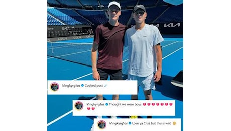 Sinner, allenamento con il figlio d’arte Hewitt. Kyrgios: “Post dopato”